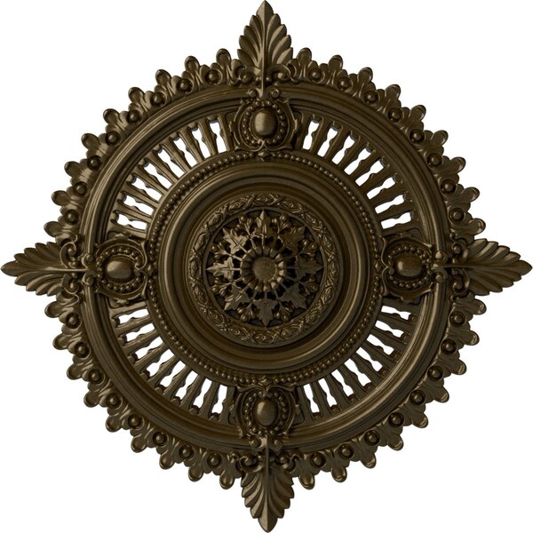 Ekena Millwork Haylynn Ceiling Medallion (Fits Canopies up to 1 1/4"), 29 1/8"OD x 1 1/4"ID x 4"P, Brass CM29HYBRS - main